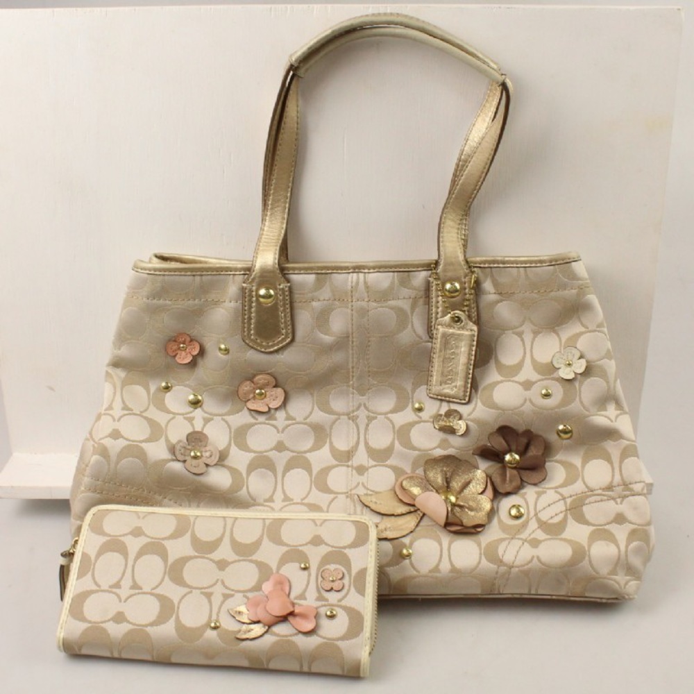 Coach Poppy Collection Handbag & Wallet Set
